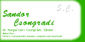 sandor csongradi business card
